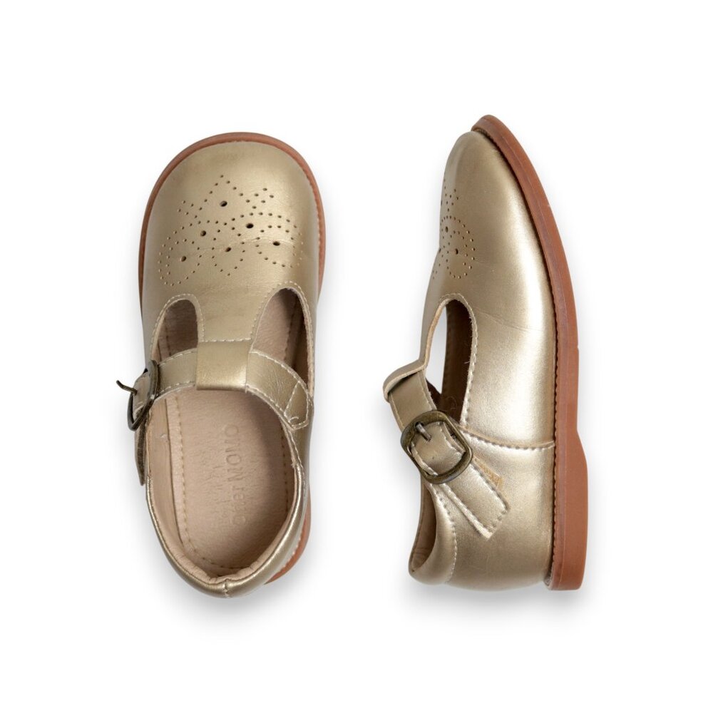 Toddler Girl Kids Gold Mary Jane Dress Shoes Size 9T